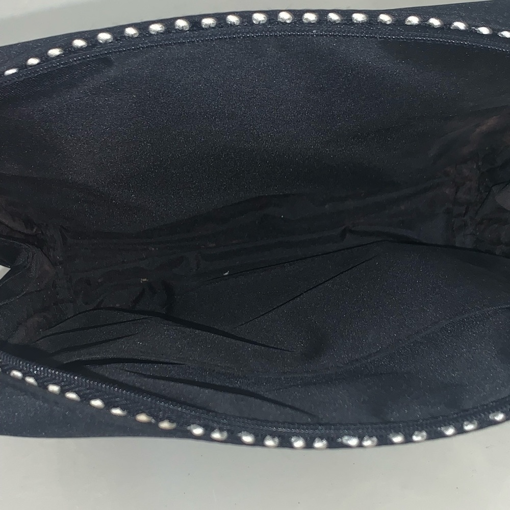 Chanel parfums black with white scalloped detailing cosmetic case 3 pockets - Picture 6 of 6